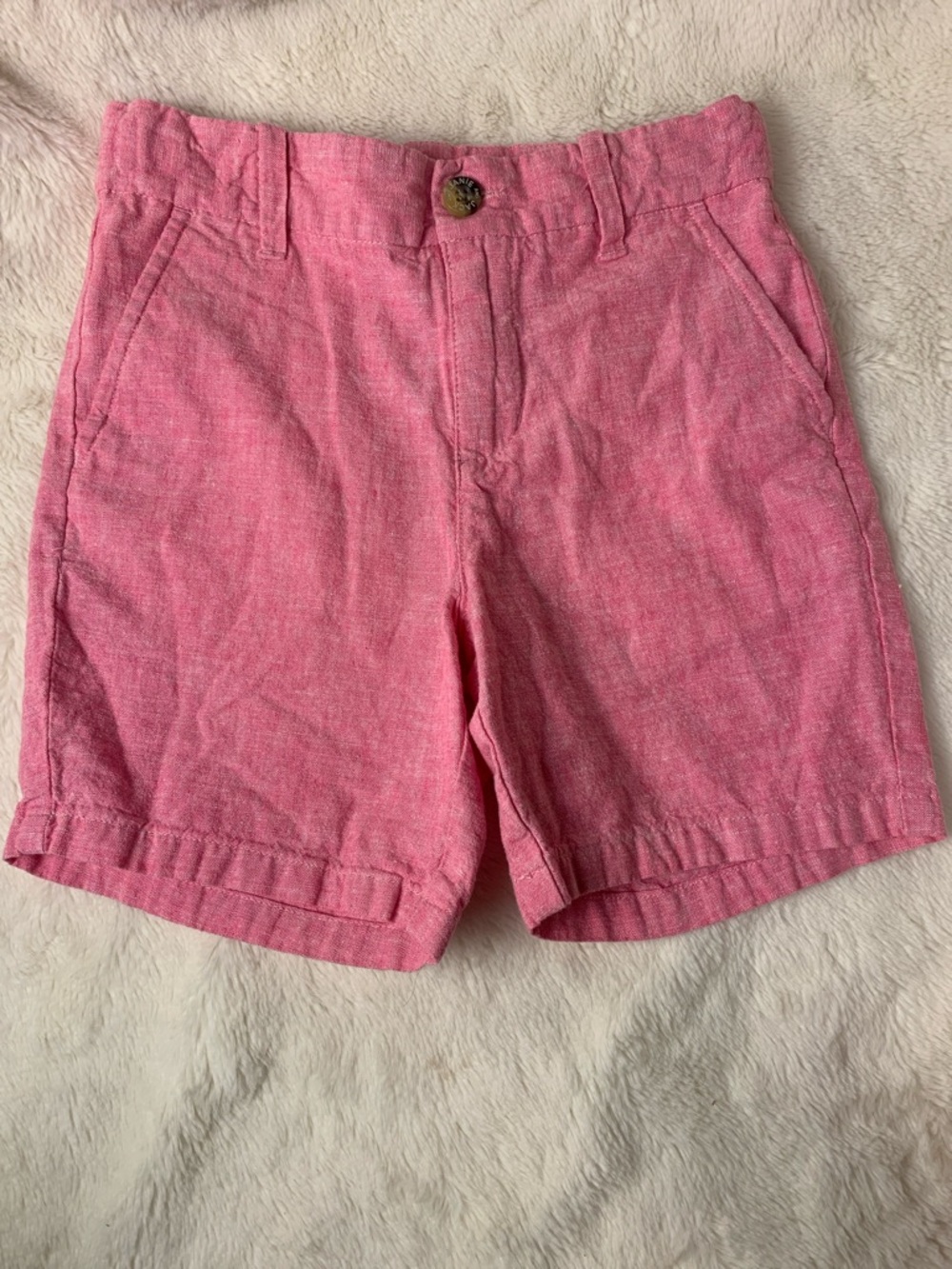 Janie and Jack Pink Linen-Blend Girls' Casual Shorts